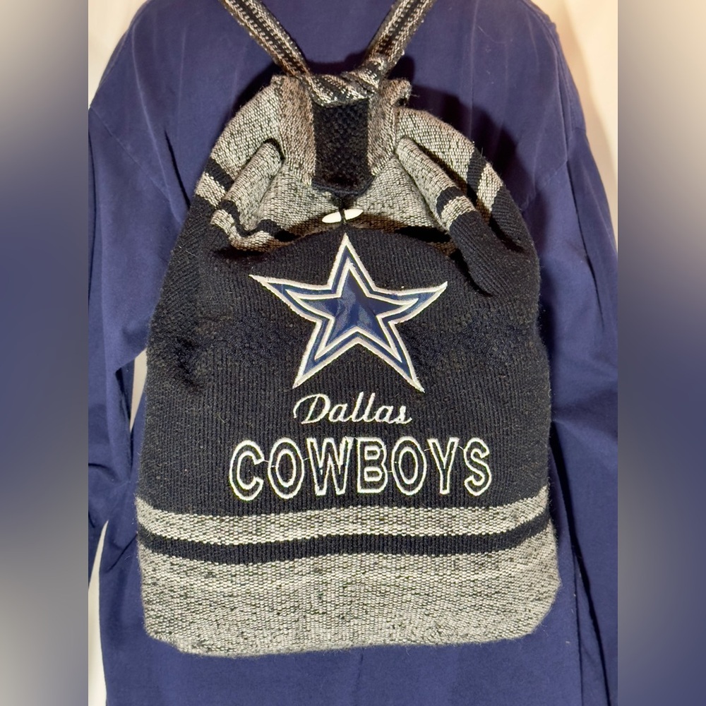 Dallas Cowboys Woven Drawstring Backpack Bag NFL Fan Gear